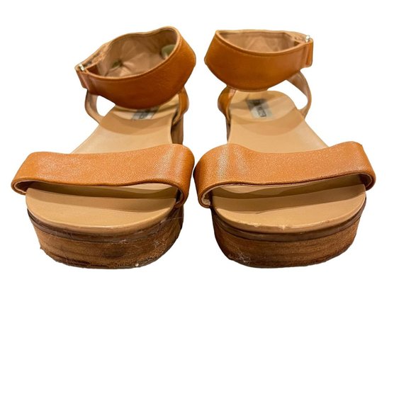 Steve Madden Gaiya Leather Brown Wedge Platform Sandals Size 7.5M - Picture 2 of 8